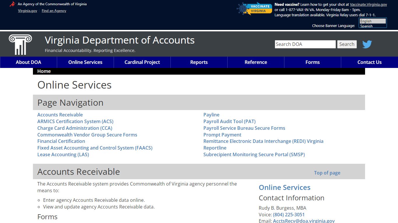 Online Services - Virginia Department of Accounts